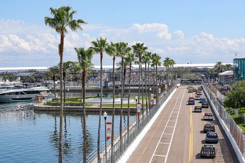 NASCAR Craftsman Truck Series trucks racing on the St. Petersburg street circuit in 2026